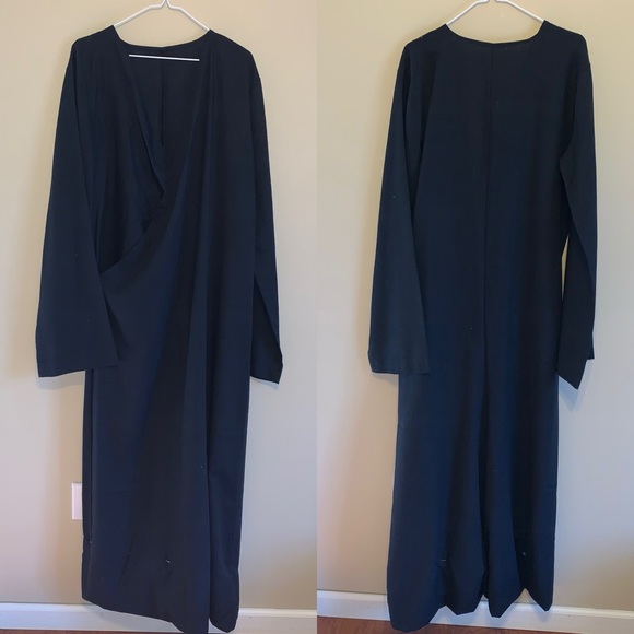 Black Tunic Long Sleeve Halloween Costume Plague Doctor Vampire Priest Reaper - Picture 1 of 2